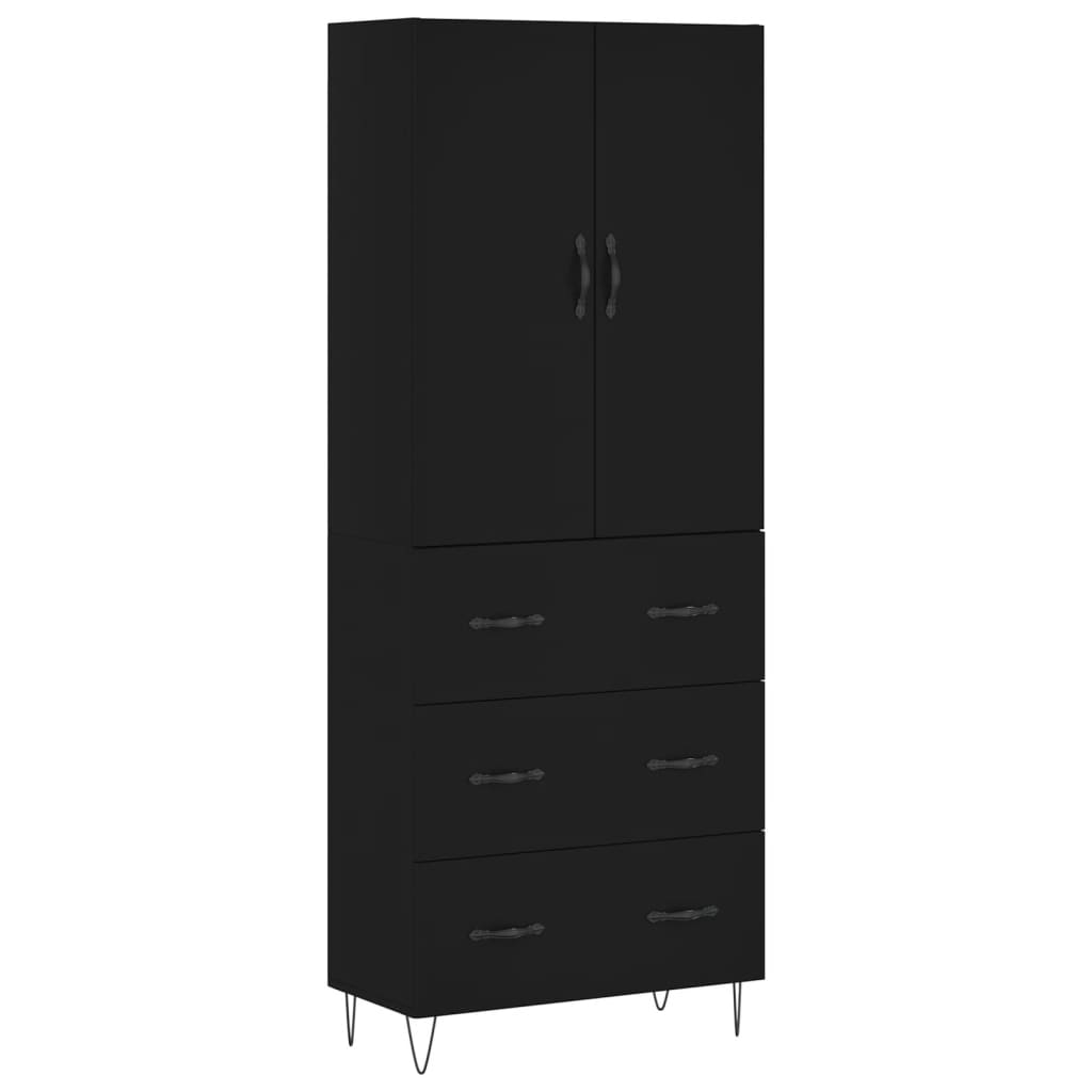 vidaXL Skříň highboard černá 69,5 x 34 x 180 cm kompozitní dřevo