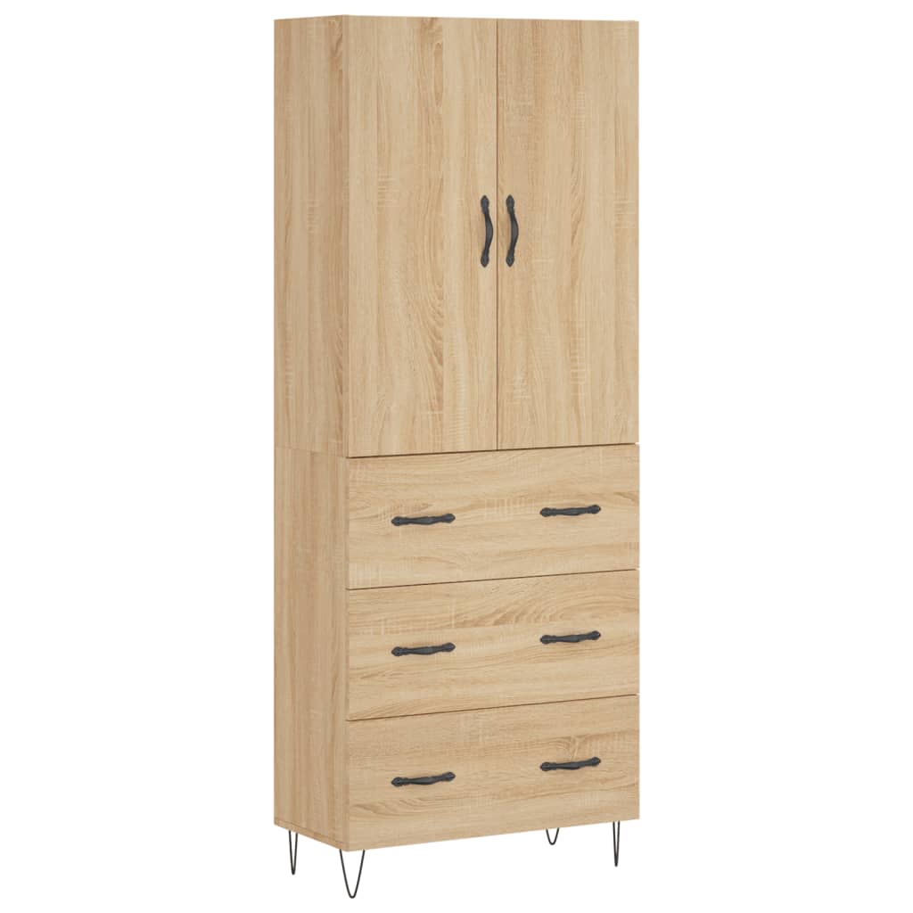 vidaXL Skříň highboard dub sonoma 69,5 x 34 x 180 cm kompozitní dřevo