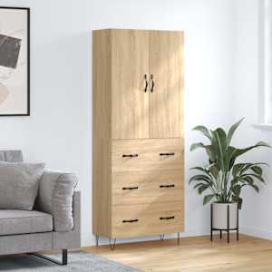 Skříň highboard dub sonoma 69,5 x 34 x 180 cm kompozitní dřevo - obrázek 1