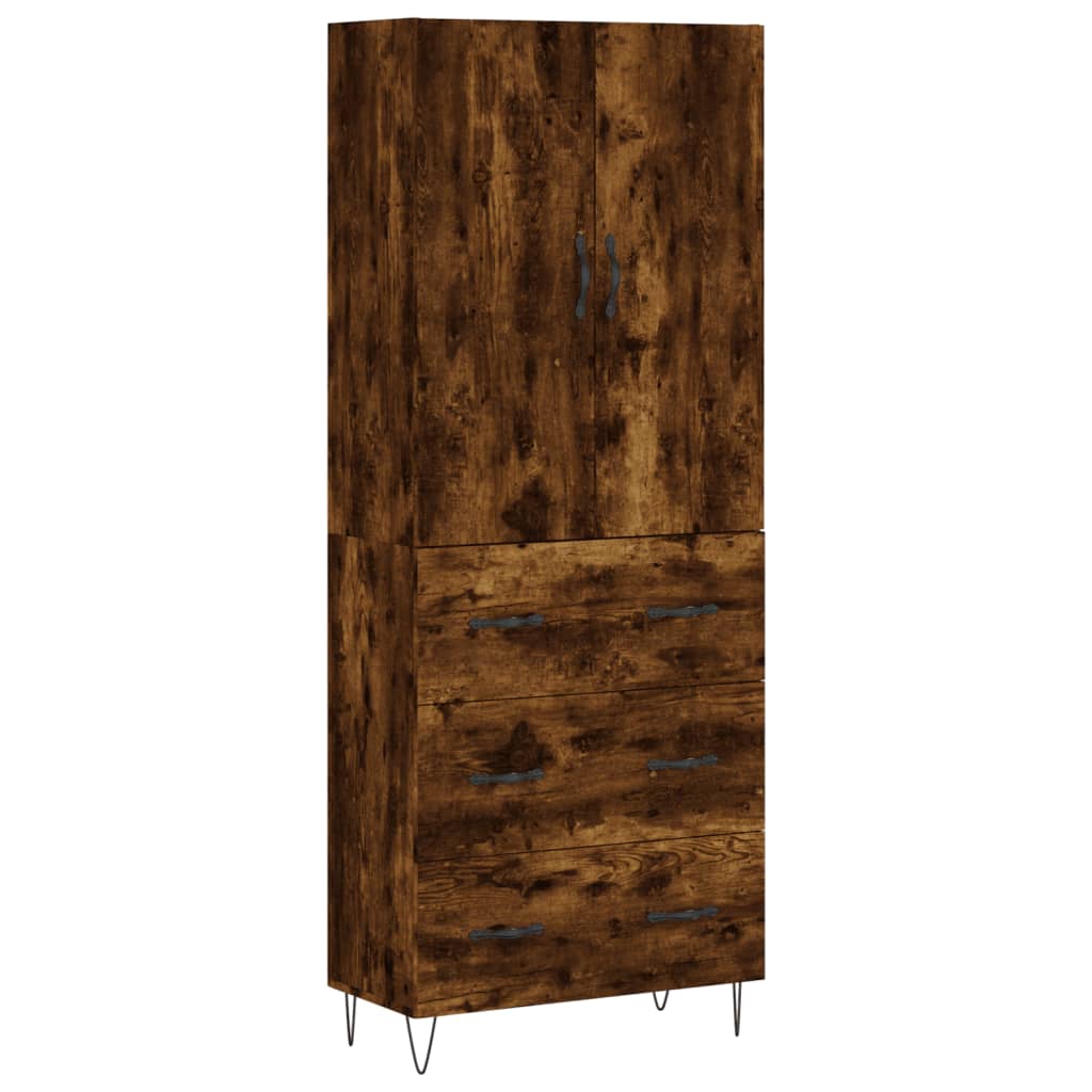 vidaXL Skříň highboard kouřový dub 69,5 x 34 x 180 cm kompozitní dřevo
