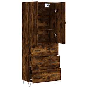 Skříň highboard kouřový dub 69,5 x 34 x 180 cm kompozitní dřevo - obrázek 4