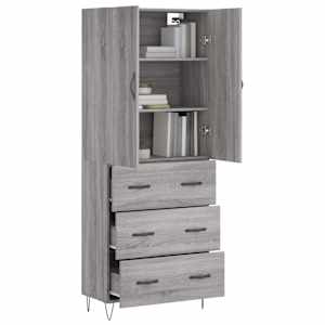Skříň highboard šedá sonoma 69,5 x 34 x 180 cm kompozitní dřevo - obrázek 3