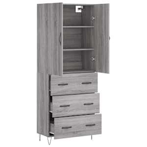 Skříň highboard šedá sonoma 69,5 x 34 x 180 cm kompozitní dřevo - obrázek 4