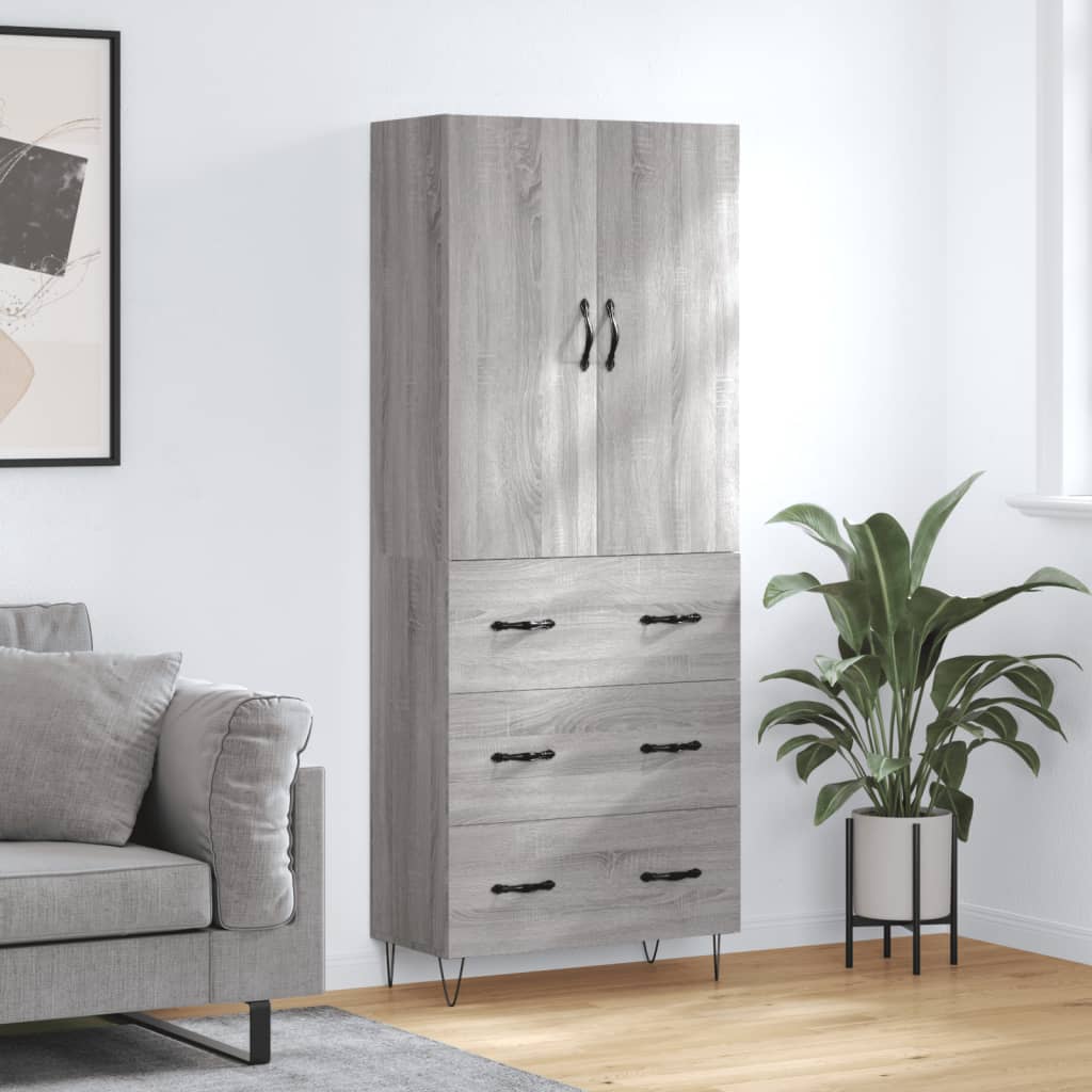 Skříň highboard šedá sonoma 69,5 x 34 x 180 cm kompozitní dřevo