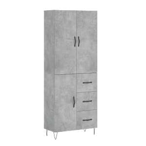 Skříň highboard betonově šedá 69,5x34x180 cm kompozitní dřevo - obrázek 2