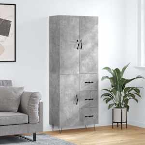 Skříň highboard betonově šedá 69,5x34x180 cm kompozitní dřevo - obrázek 1