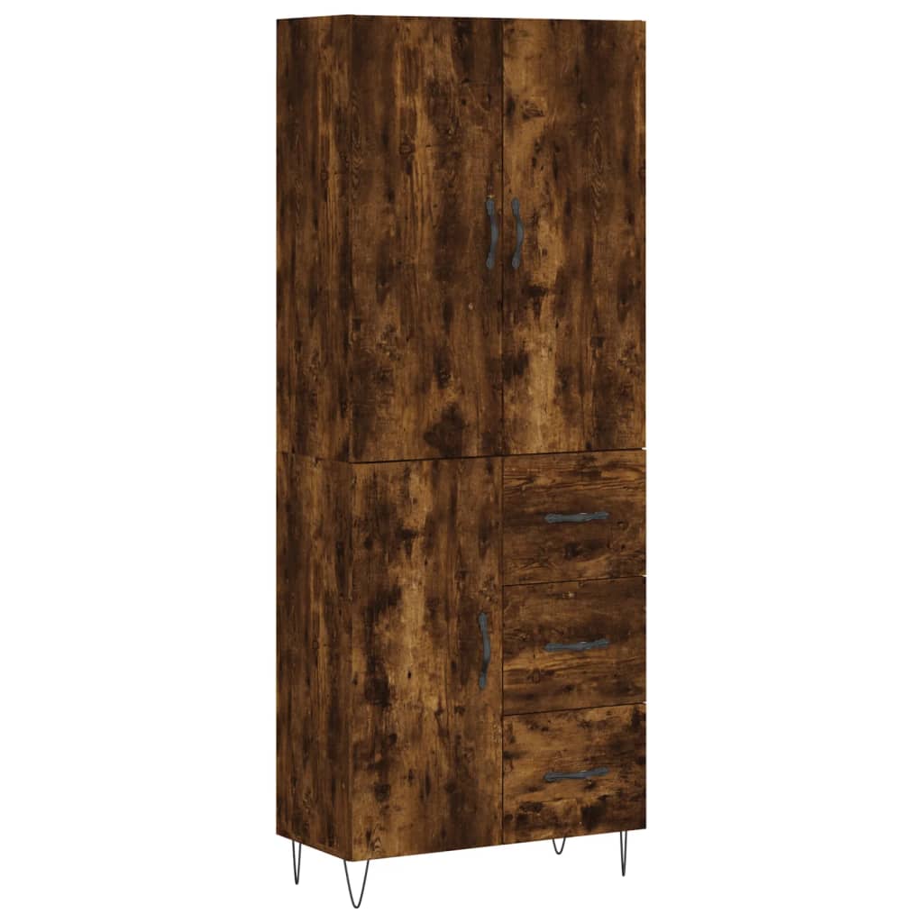 vidaXL Skříň highboard kouřový dub 69,5 x 34 x 180 cm kompozitní dřevo