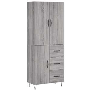 Skříň highboard šedá sonoma 69,5 x 34 x 180 cm kompozitní dřevo - obrázek 2