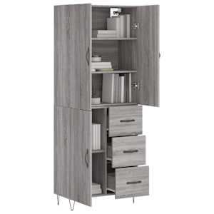 Skříň highboard šedá sonoma 69,5 x 34 x 180 cm kompozitní dřevo - obrázek 3