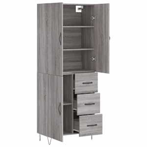 Skříň highboard šedá sonoma 69,5 x 34 x 180 cm kompozitní dřevo - obrázek 4
