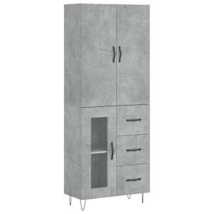 Skříň highboard betonově šedá 69,5x34x180 cm kompozitní dřevo - obrázek 2