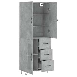 Skříň highboard betonově šedá 69,5x34x180 cm kompozitní dřevo - obrázek 4