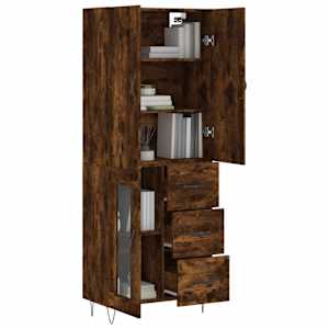 vidaXL Witrynka przydymiony dąb 69,5x34x180 cm materiał drewnopochodny