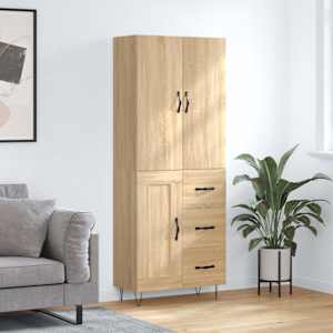 Skříň highboard dub sonoma 69,5 x 34 x 180 cm kompozitní dřevo - obrázek 1