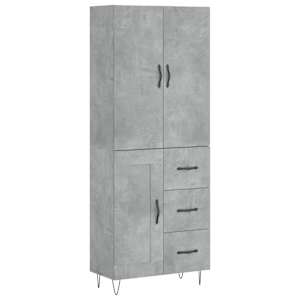 Skříň highboard betonově šedá 69,5x34x180 cm kompozitní dřevo - obrázek 2