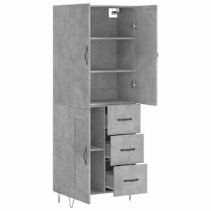Skříň highboard betonově šedá 69,5x34x180 cm kompozitní dřevo - obrázek 4