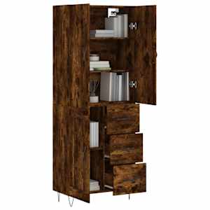 Skříň highboard kouřový dub 69,5 x 34 x 180 cm kompozitní dřevo - obrázek 3