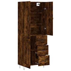Skříň highboard kouřový dub 69,5 x 34 x 180 cm kompozitní dřevo - obrázek 4