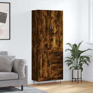 Skříň highboard kouřový dub 69,5 x 34 x 180 cm kompozitní dřevo - obrázek 1