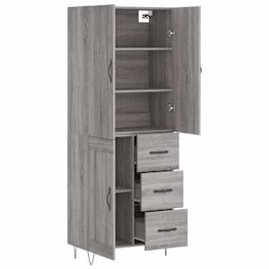 Skříň highboard šedá sonoma 69,5 x 34 x 180 cm kompozitní dřevo - obrázek 4