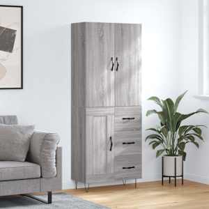 Skříň highboard šedá sonoma 69,5 x 34 x 180 cm kompozitní dřevo - obrázek 1