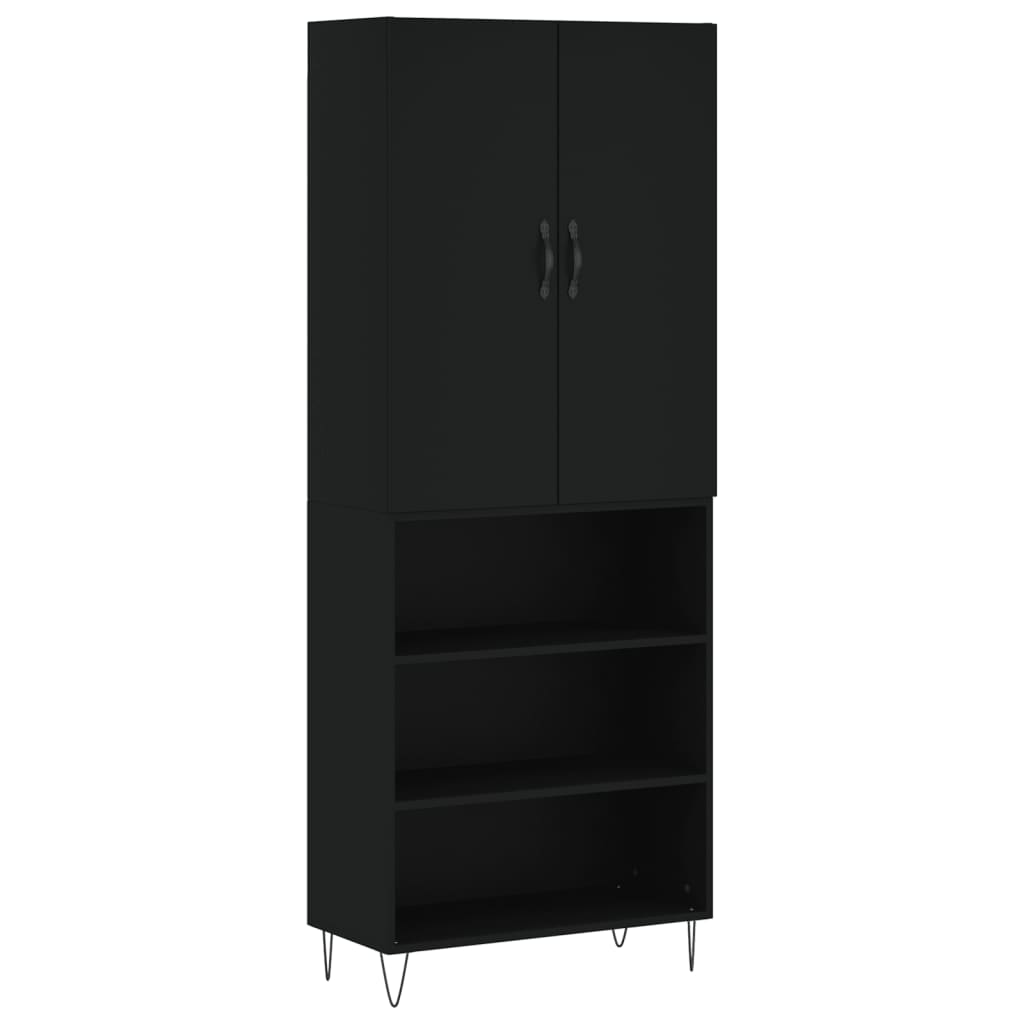 vidaXL Skříň highboard černá 69,5 x 34 x 180 cm kompozitní dřevo