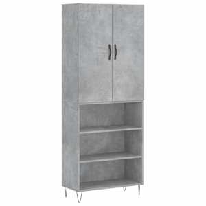 Skříň highboard betonově šedá 69,5x34x180 cm kompozitní dřevo - obrázek 2