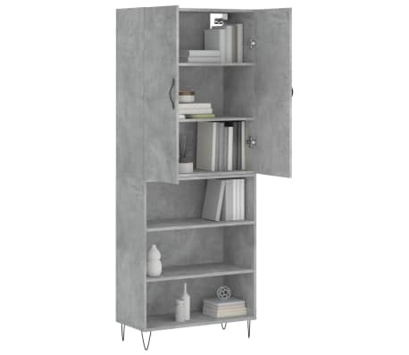 vidaXL Kaappi betoninharmaa 69,5x34x180 cm tekninen puu