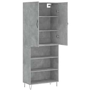 Skříň highboard betonově šedá 69,5x34x180 cm kompozitní dřevo - obrázek 4