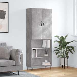 Skříň highboard betonově šedá 69,5x34x180 cm kompozitní dřevo - obrázek 1