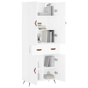 Skříň highboard bílá 69,5 x 34 x 180 cm kompozitní dřevo - obrázek 12