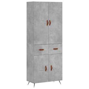 Skříň highboard betonově šedá 69,5x34x180 cm kompozitní dřevo - obrázek 2