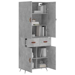 Skříň highboard betonově šedá 69,5x34x180 cm kompozitní dřevo - obrázek 3