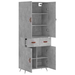 Skříň highboard betonově šedá 69,5x34x180 cm kompozitní dřevo - obrázek 4