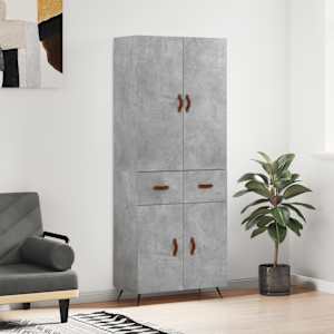 Skříň highboard betonově šedá 69,5x34x180 cm kompozitní dřevo - obrázek 1