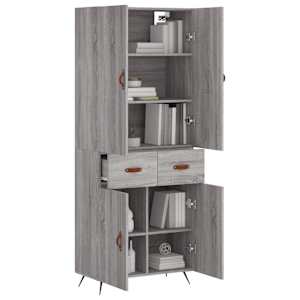 Skříň highboard šedá sonoma 69,5 x 34 x 180 cm kompozitní dřevo - obrázek 3
