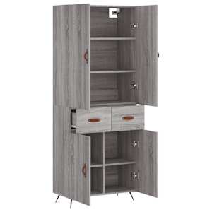 Skříň highboard šedá sonoma 69,5 x 34 x 180 cm kompozitní dřevo - obrázek 4