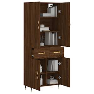 vidaXL Ντουλάπι Καφέ Δρυς 69,5 x 34 x 180 εκ. από Επεξεργασμένο Ξύλο