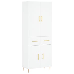 Skříň highboard bílá 69,5 x 34 x 180 cm kompozitní dřevo - obrázek 2