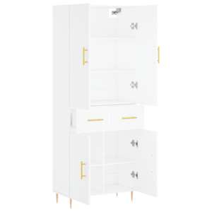 Skříň highboard bílá 69,5 x 34 x 180 cm kompozitní dřevo - obrázek 4