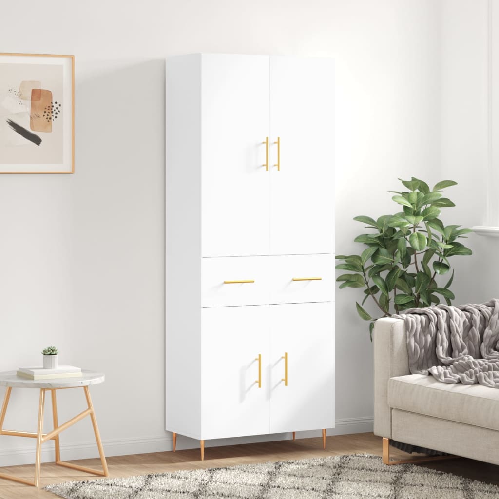 Skříň highboard bílá 69,5 x 34 x 180 cm kompozitní dřevo