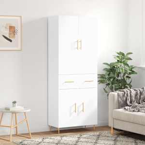 Skříň highboard bílá 69,5 x 34 x 180 cm kompozitní dřevo - obrázek 1