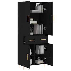vidaXL Skř&iacute;ň highboard čern&aacute; 69,5 x 34 x 180 cm kompozitn&iacute; dřevo
