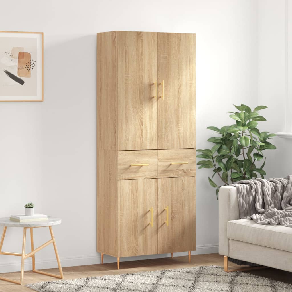 vidaXL Dulap înalt, stejar sonoma, 69,5x34x180 cm, lemn compozit