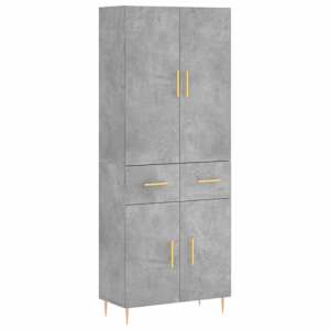 Skříň highboard betonově šedá 69,5x34x180 cm kompozitní dřevo - obrázek 2