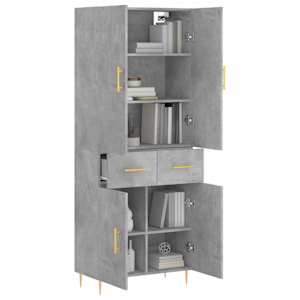 Skříň highboard betonově šedá 69,5x34x180 cm kompozitní dřevo - obrázek 3