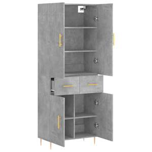 Skříň highboard betonově šedá 69,5x34x180 cm kompozitní dřevo - obrázek 4