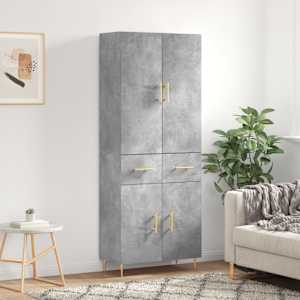 Skříň highboard betonově šedá 69,5x34x180 cm kompozitní dřevo - obrázek 1