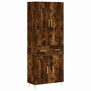 Skříň highboard kouřový dub 69,5 x 34 x 180 cm kompozitní dřevo - obrázek 2