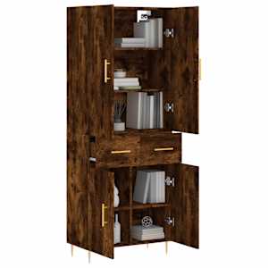 Skříň highboard kouřový dub 69,5 x 34 x 180 cm kompozitní dřevo - obrázek 3